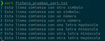 Ejemplo comando sort